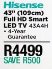Hisense 43" (109cm) Full HD Smart LED TV 43A4H