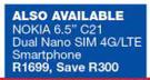 Nokia 6.5" C21 Dual Nano Sim 4G/LTE Smartphone