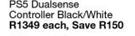 PS5 Dualsense Controller Black/White-Each