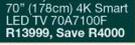 Hisense 70" (178cm) 4K Smart LED TV 70A7100F
