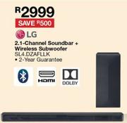 LG 2.1 Channel Soundbar + Wireless Subwoofer SL4.DZAFLLK