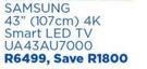 Samsung 43" (107cm) 4K Smart LED TV UA43AU7000