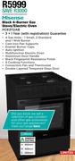 Hisense 60cm 4-Burner Gas Stove/Electric Oven (Black) HC63112AB- 60cm