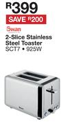 Swan 2 Slice Stainless Steel Toaster SCT7
