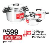 Hart 10 Piece Aluminium Pot Set J7-Per Set
