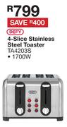 Defy 4 Slice Stainless Steel Toaster TA4203S