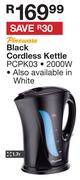 Pineware 1.7L Black Cordless Kettle PCPK03