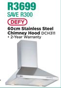 Defy 60cm Stainless Steel Chimney Hood DCH311