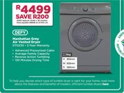 Defy 5Kg Manhattan Grey Air Vented Dryer DTD230