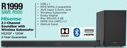Hisense 2.1-Channel Soundbar With Wireless Subwoofer HS212F