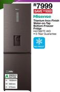 Hisense 298L Titanium Inox Finish Water On Tap Bottom Freezer Fridge H415BITF-WD