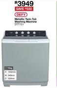 Defy 15Kg Metallic Twin Tub Washing Machine DTT151