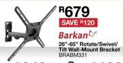 Barkan 26"-65" Rotate/Swivel/Tilt Wall Mount Bracket BRABM331