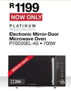 Platinum 20L Electronic Mirror Door Microwave Oven P70D20EL-A5