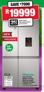 Hisense 631L Inox Finish Water On Tap Side By Side Freezer Fridge H800SI-WD