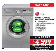 LG 7kg Silver Front Load Washing Machine F1088QDP5