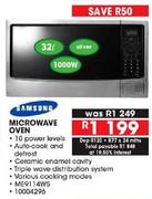 Samsung 32Ltr Silver Microwave Oven ME9114WS