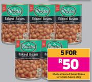 Rhodes Canned Baked Beans In Tomato Sauce 410g - For 5 