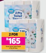 Great Value Toilet 2 Ply 8 Pack- For 2