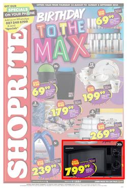 Shoprite : Birthday To The Max (22 August - 8 September 2024), page 1