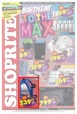 Shoprite : Birthday To The Max (22 August - 8 September 2024), page 1