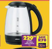 Otimo 1.7L 360 Degree Glass Cordless Kettle