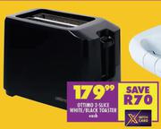 Ottimo 2 Slice White/Black Toaster-Each