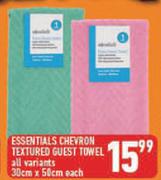 Essential Chevron Textured Guest Towels-30cm x 50cm Each