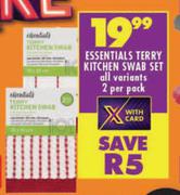 Essential Terry Kitchen Swab Set All Variants-2 Per Pack