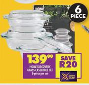 Home Discovery Glass 6 Piece Casserole Set-Per Set