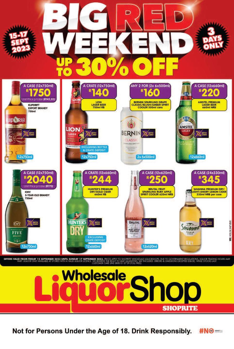 Shoprite Liquor Wholesale Big Red Weekend (15 September 17