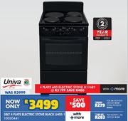 Univa 58L 4 Plate Electric Stove Black U405-1 10020441