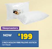 Sleepmasters 2 Pack Hollow Fibre Pillows 45 x 70cm 10119630
