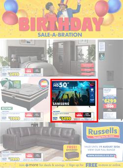 Russells : Birthday Sale-A-Bration (16 July - 19 August 2026), page 1
