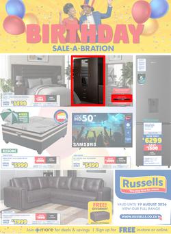 Russells : Birthday Sale-A-Bration (16 July - 19 August 2026), page 1