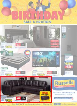 Russells : Birthday Sale-A-Bration (16 July - 19 August 2026), page 1