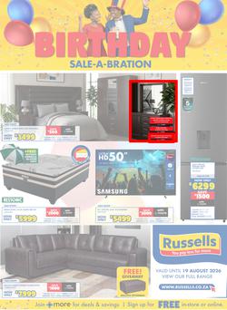 Russells : Birthday Sale-A-Bration (16 July - 19 August 2026), page 1