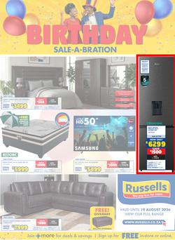 Russells : Birthday Sale-A-Bration (16 July - 19 August 2026), page 1