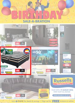 Russells : Birthday Sale-A-Bration (16 July - 19 August 2026), page 1