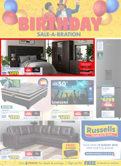 Russells : Birthday Sale-A-Bration (16 July - 19 August 2026), page 1