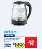 Orion 1.8L Glass Kettle With Stainless Steel Trim 10304513