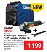 Ryobi 650W Angle Grinder & 120A Inverter Welder Kit KIT-449