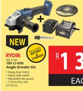 Ryobi 18V Li-Ion Angle Grinder Kit XG-115K-Each
