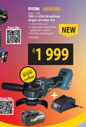 Ryobi 18V Li-Ion Brushless Angle Grinder Kit XBG-115K