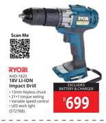 Ryobi 18V Li-Ion Impact Drill XHD-1820
