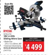 Ryobi 18V Li-Ion Sliding Mitre Saw XCSS-210
