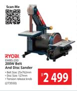 Ryobi 200W Belt & Disc Sander EMBS-200