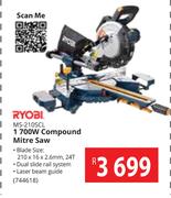 Ryobi 1700W Compound Mitre Saw MS-210SCL