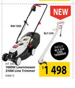 Ryobi 1600W Lawnmower RM-1202 Inclu 310W Line Trimmer RLT-310 