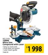 Ryobi 1200W Mitre Saw Compound With Laser MS-210CL